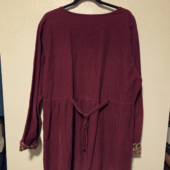 Vintage Bobbie Brooks Corduroy Dress Cottagecore Embroidered Buttons XL 16 / 18 - Picture 6 of 10